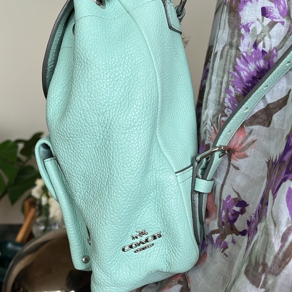 COACH MINI LEATHER Backpack ( mint green) - Picture 4 of 15